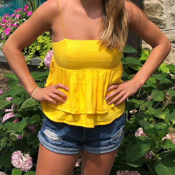 Urban Outfitters Tops - Urban Outfitters Yellow Baby Doll Top